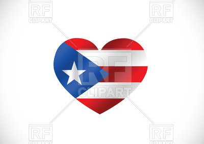 400x284 Heart Shaped Puerto Rico Flag Royalty Free Vector Clip Art Image