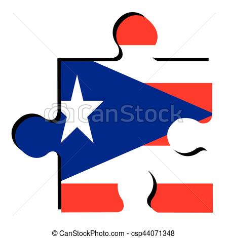 450x470 Isolated Puerto Rico Flag. Isolated Piece Of Puzzle