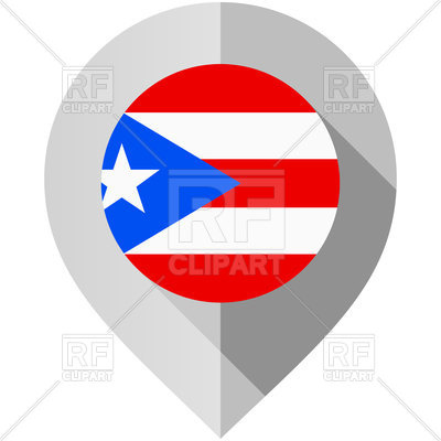 400x400 Map Marker With Flag Of Puerto Rico Royalty Free Vector Clip Art