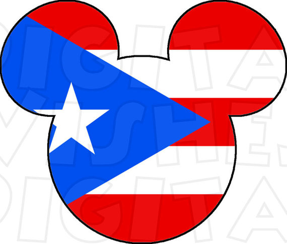 570x485 Puerto Rico Flag Mickey Mouse Head Ears Digital Iron