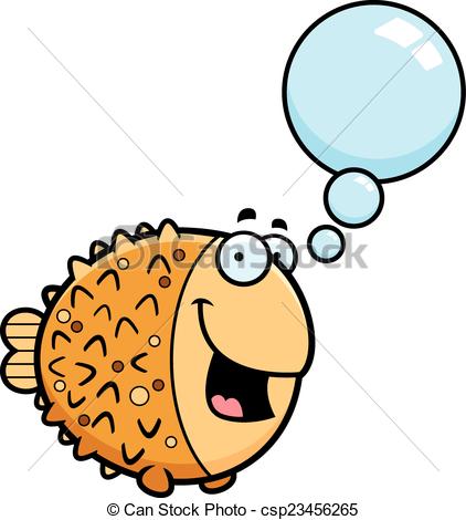 422x470 Talking Cartoon Pufferfish. A Cartoon Illustration Of A Clip