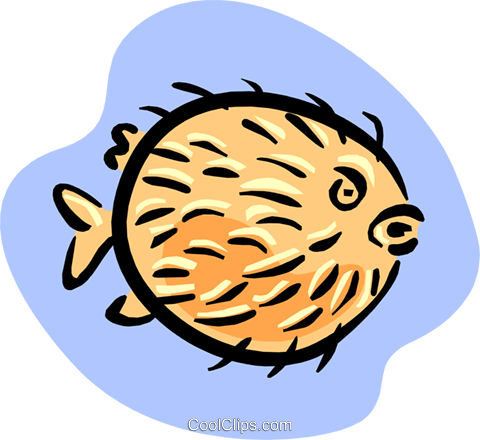 480x440 Puffer Fish Royalty Free Vector Clip Art Illustration Anim1664