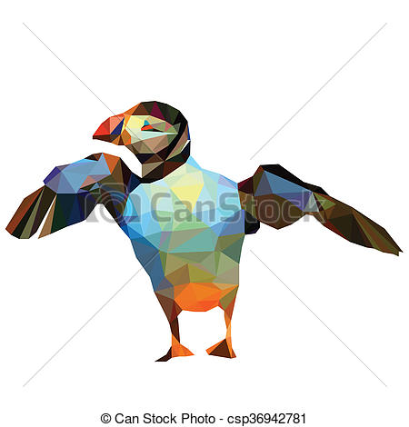 450x470 Low Poly Bird Vector Design Paint Stock Illustration