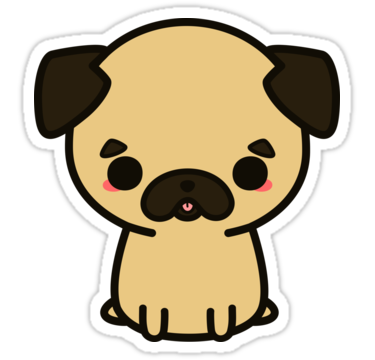 375x360 Smartness Ideas Pug Clipart Cute Stickers By Peppermintpopuk