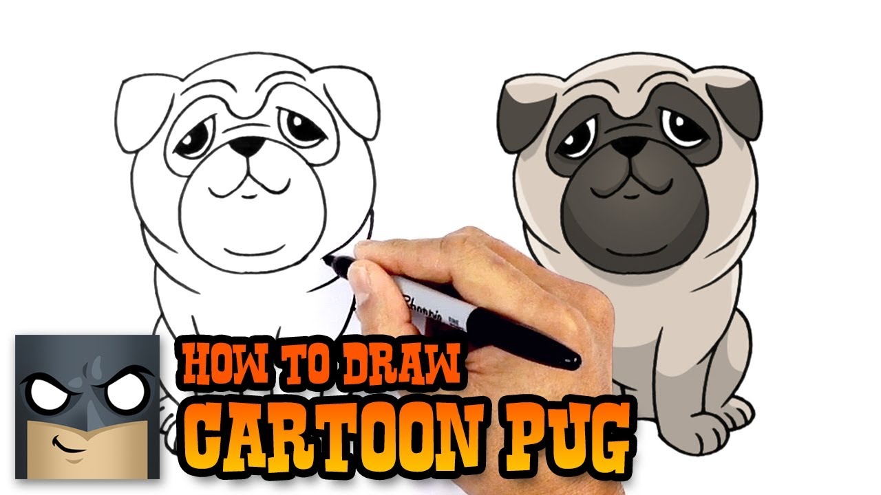 1280x720 How To Draw Cartoon Pug Drawing Tutorial Video