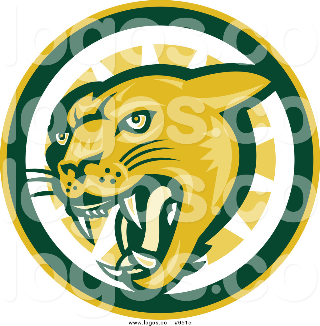 1024x1044 Royalty Free Clip Art Vector Logo Of A Cougar Hissing In A Green