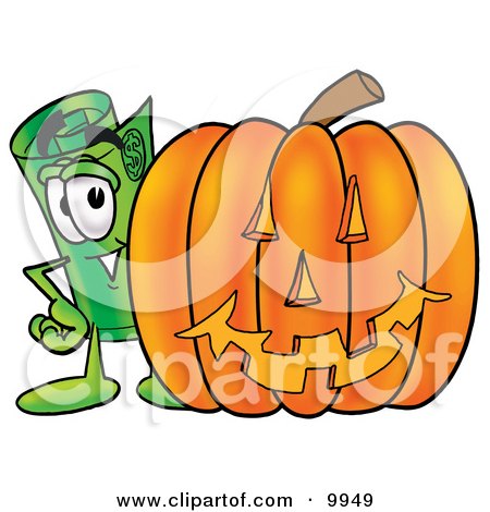 450x470 Clipart Picture Of Rolled Money Mascot Cartoon Character