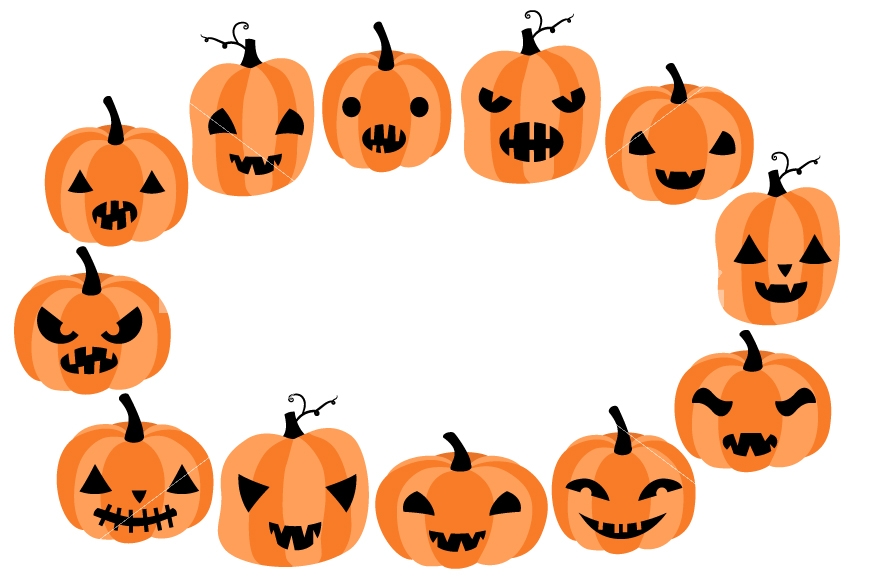 870x579 Cute Halloween Pumpkins Clipart, Spooky Pumpkin Faces Clip Art By