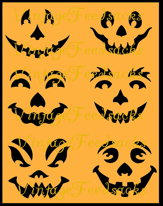 570x720 Vintage Pumpkin Face Clipart