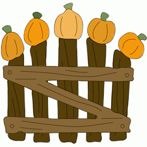 300x300 Fenced Pumpkins Clipart