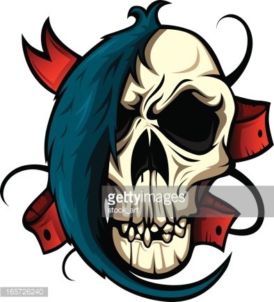 394x435 Punk Skull Premium Clipart