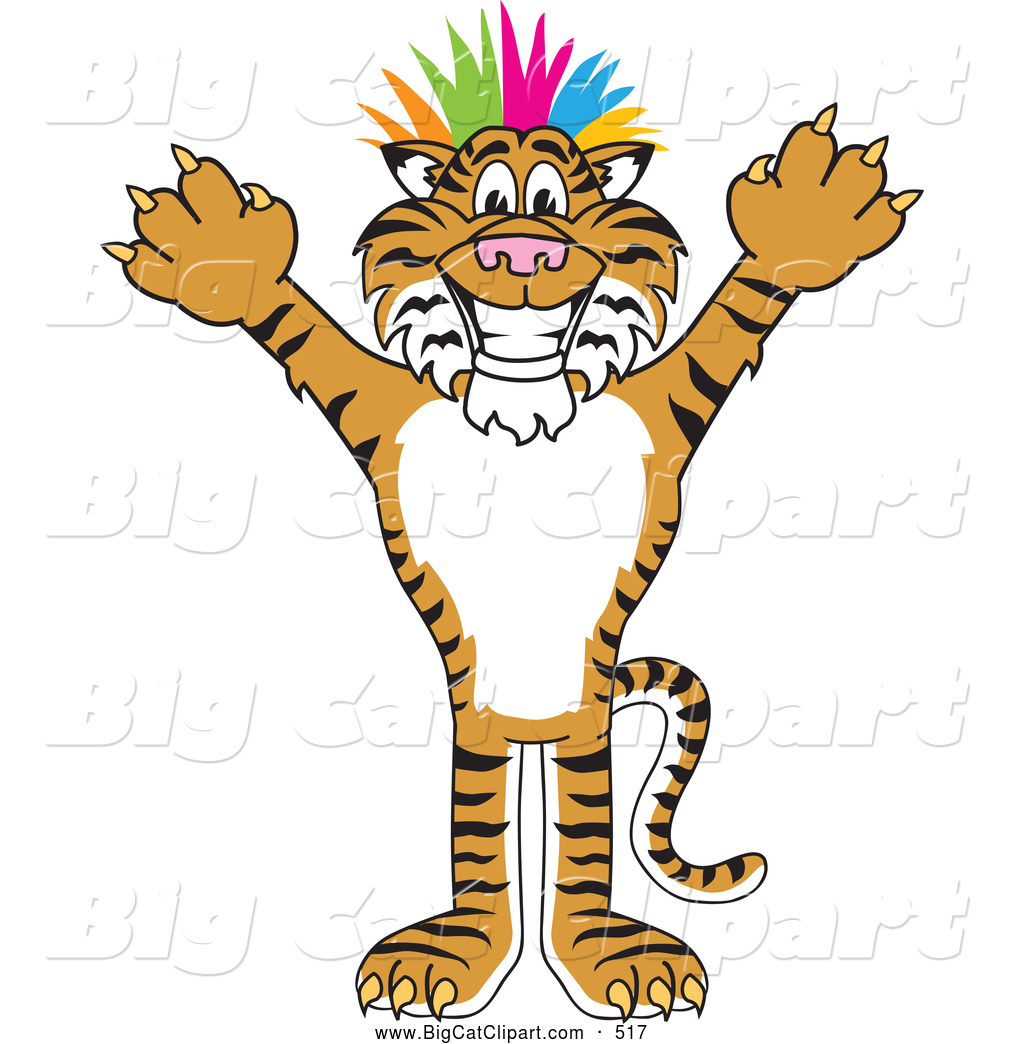 1024x1044 Big Cat Cartoon Vector Clipart Of A Happy Tiger Character School