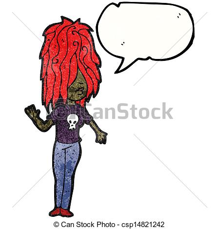 449x470 Cartoon Punk Girl With Speech Bubble Eps Vector