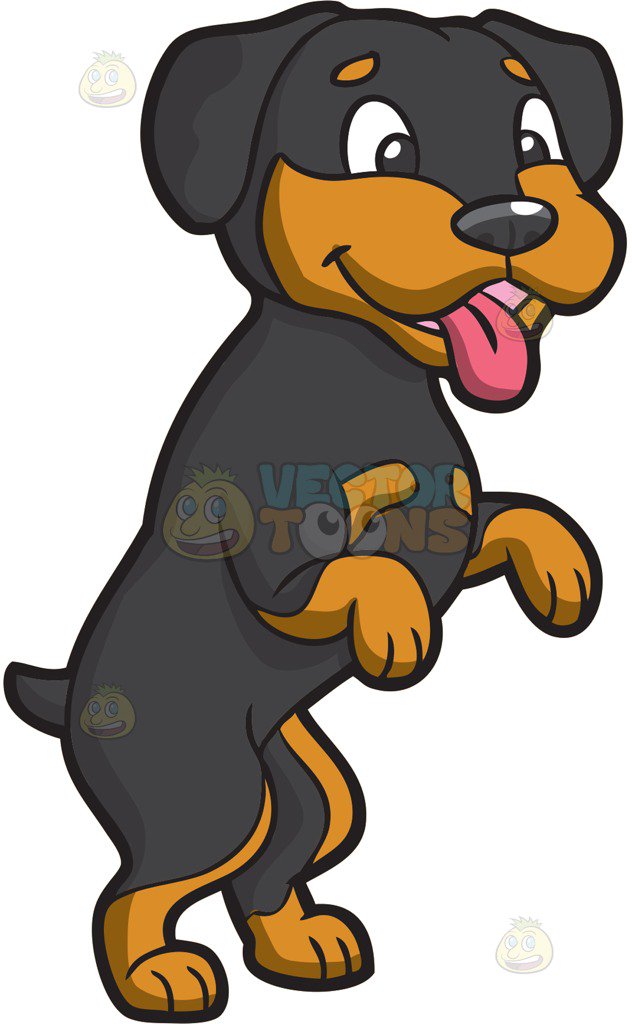 632x1024 An Excited Puppy Standing On Its Hind Legs Cartoon Clipart