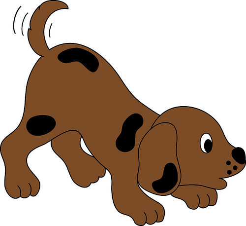 500x458 Playing Puppy Cartoon Clipart
