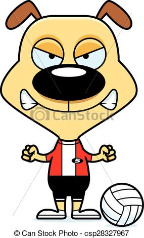 285x470 Cartoon Angry Volleyball Player Puppy. A Cartoon Volleyball