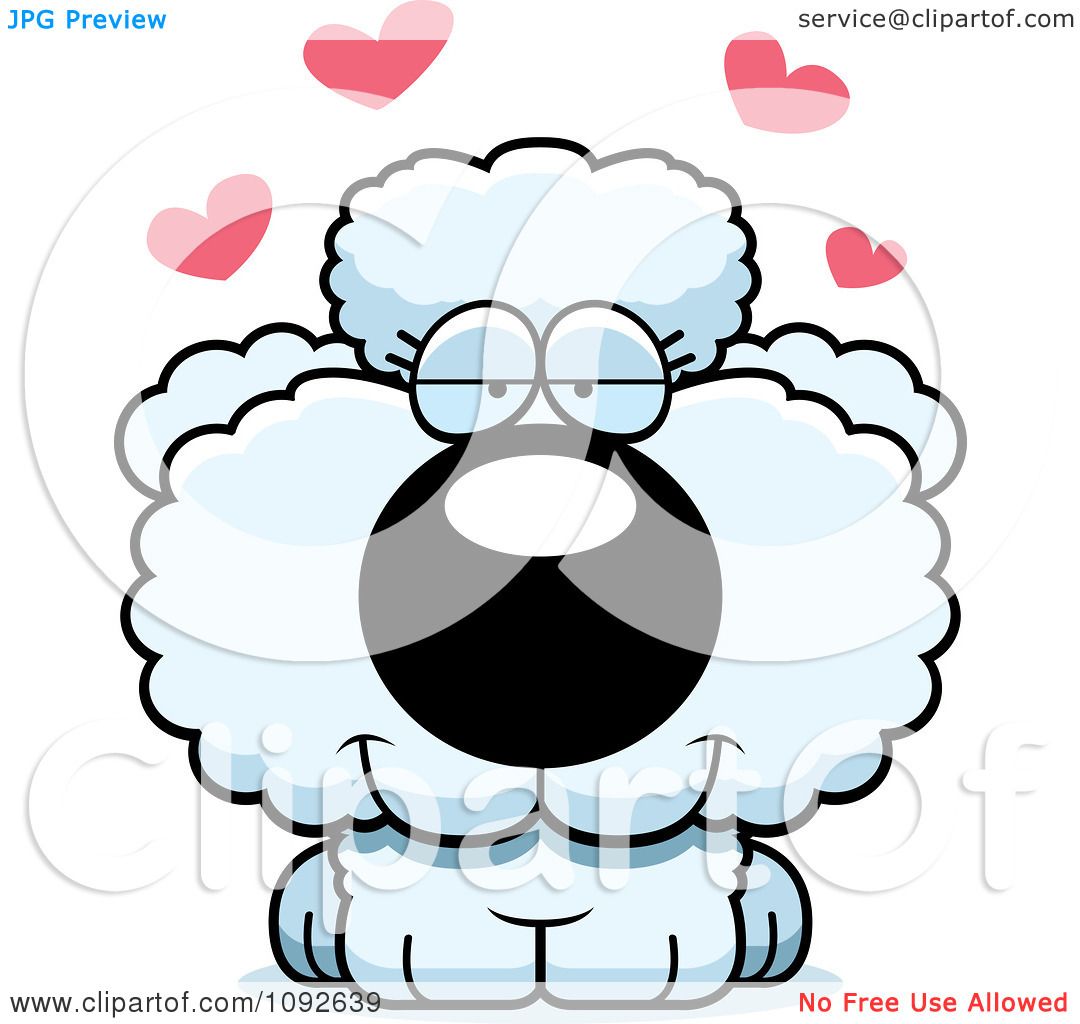 1080x1024 Clipart Cute White Poodle Puppy In Love