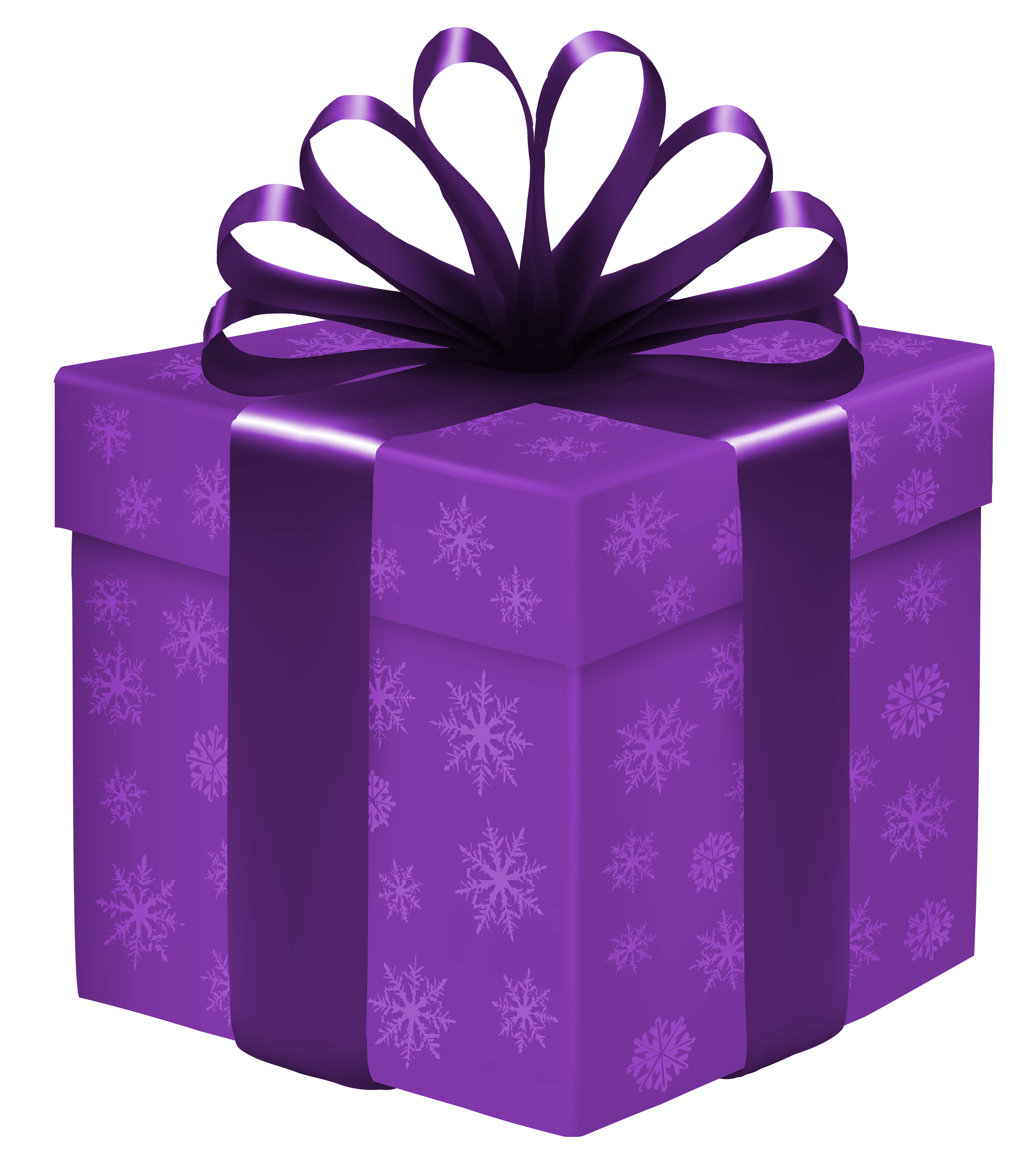3583x4000 Purple Gift Box With Snowflakes Png Clipart