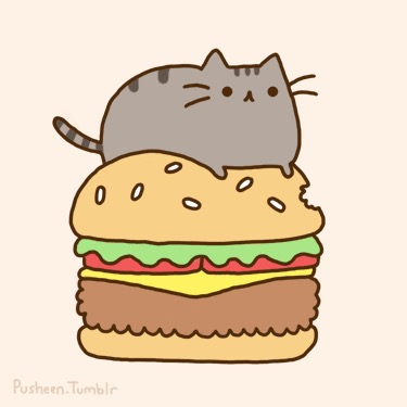 375x375 Pusheen's On A Cheeseburger!!! Pusheen Cheesburger C