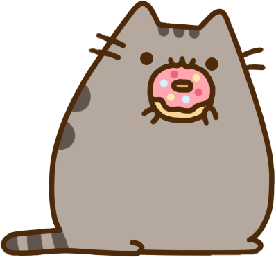398x371 Pusheen Eating Donut Transparent Png