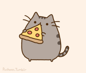 300x257 Pusheen Cat Eating Pizza Monkey Fantasy