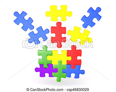 450x357 3d Illustration Of Jigsaw Puzzle Pieces Falling Into Place