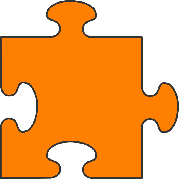 600x601 Orange Puzzle Piece Clip Art