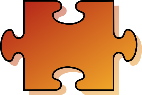 600x402 Jigsaw Orange Puzzle Piece Clip Art