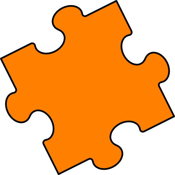 600x600 Orange Puzzle Piece Clip Art