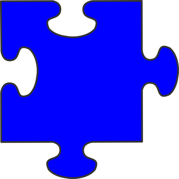 600x599 Blue Border Puzzle Piece Clip Art