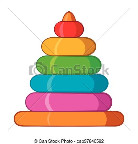 450x470 Childrens Colorful Pyramid Icon, Cartoon Style. Childrens