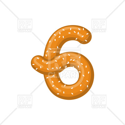 400x400 Number 6 Pretzel Font Royalty Free Vector Clip Art Image