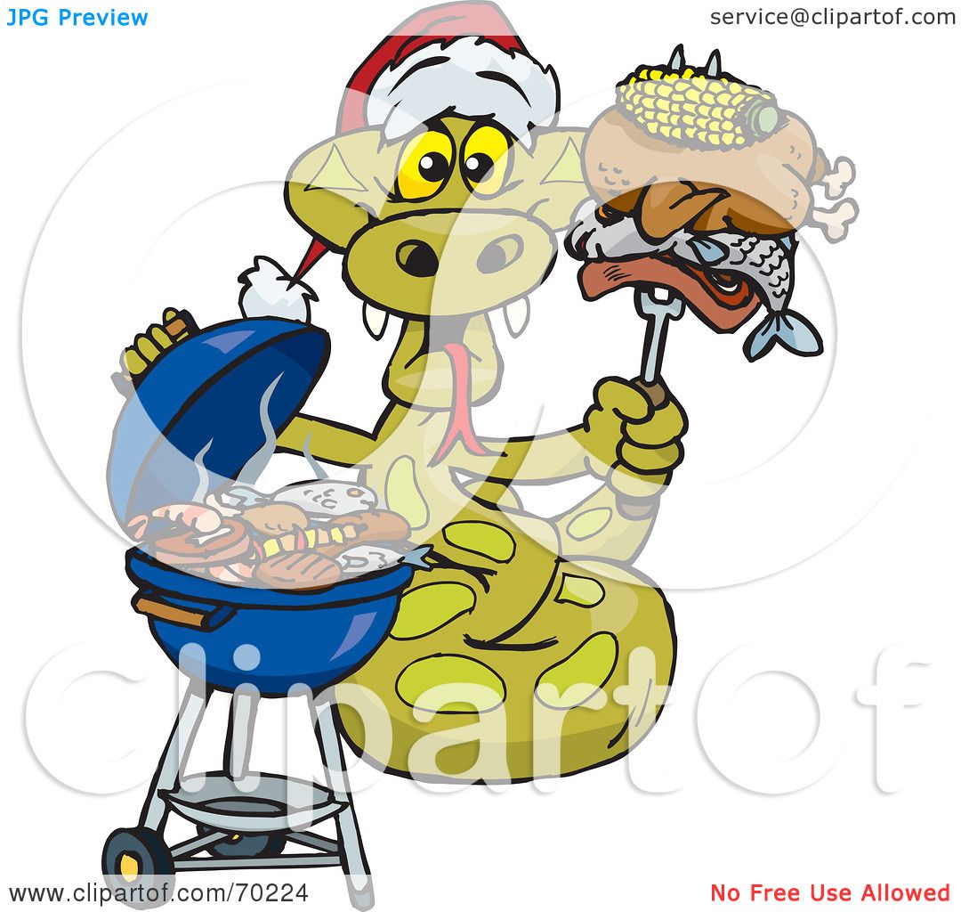 1080x1024 Royalty Free (Rf) Clipart Illustration Of A Grilling Python
