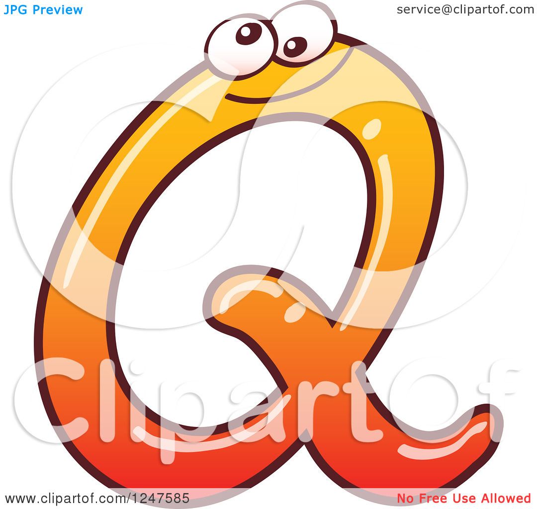 1080x1024 Clipart Of A Gradient Orange Capital Q Alphabet Letter Character