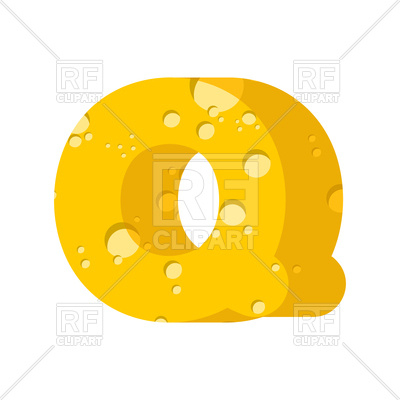 400x400 Letter Q Cheese Font Royalty Free Vector Clip Art Image