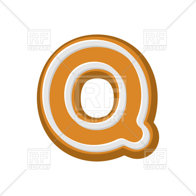 400x400 Letter Q Gingerbread Font Royalty Free Vector Clip Art Image