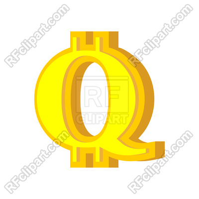 400x400 Q Letter Bitcoin Font Royalty Free Vector Clip Art Image