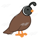 160x160 Brown Quail, Standing Quails, Clip Art And Embroidery