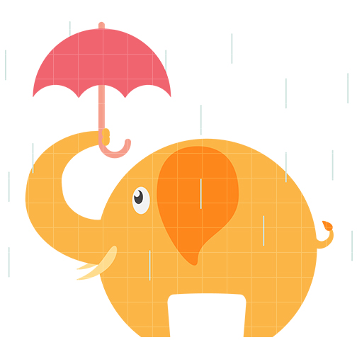 504x504 Elephant Clipart Orange