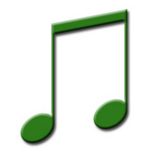 300x300 Free Clipart Picture Of Two Beamed Quarter Notes, Green With Drop