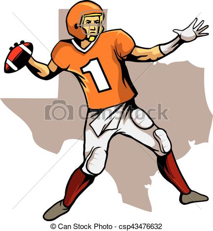 434x470 Quarterback Texas Team. A Vector Illustration For American