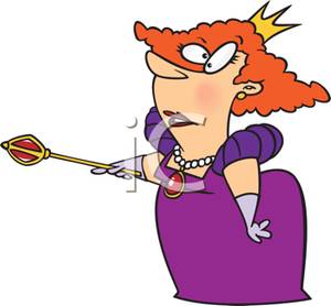 300x278 Clipart Image A Red Headed Queen With A Crown And Scepter