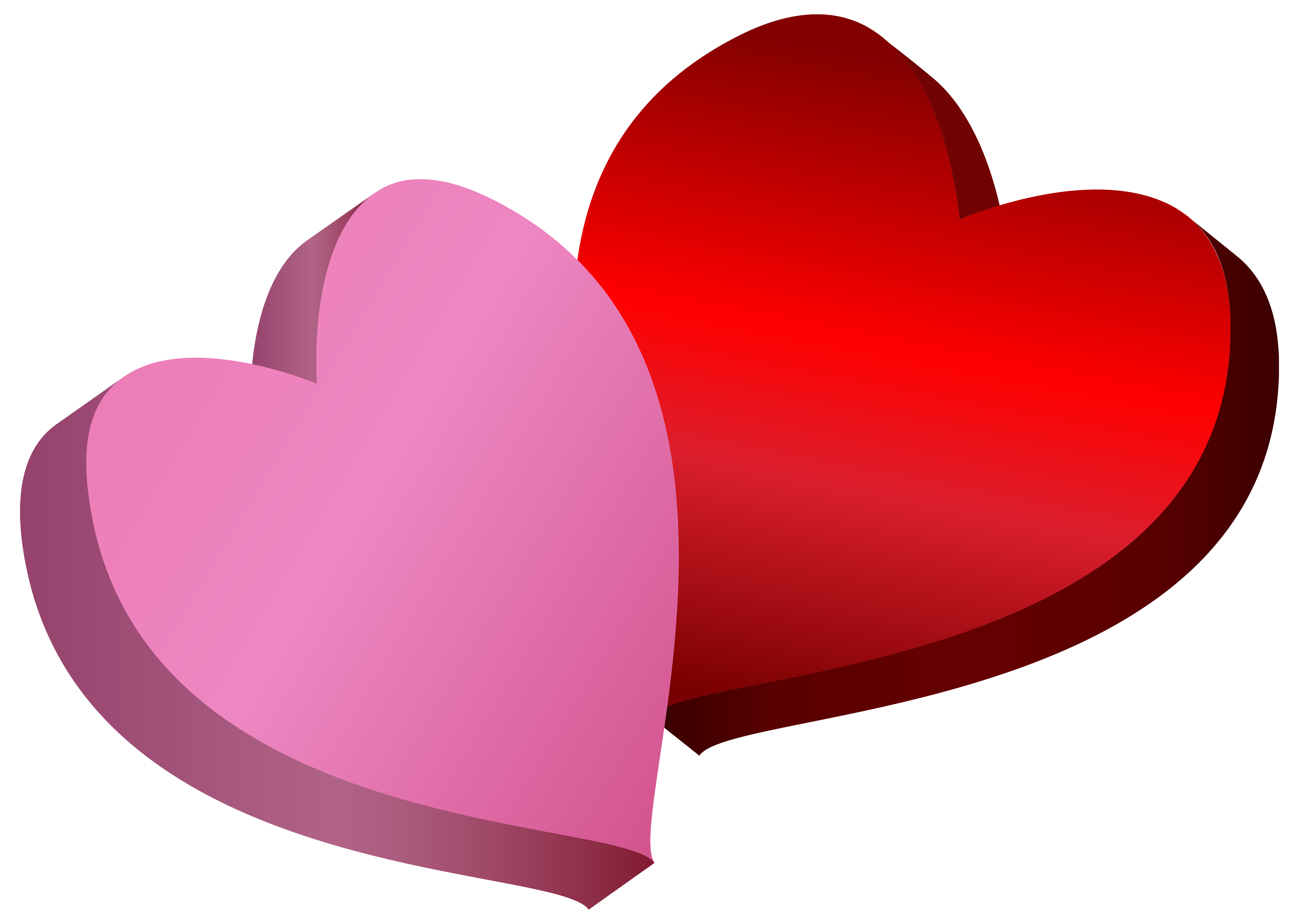 5000x3557 Pink And Red Hearts Png Clipart