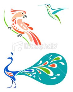 236x297 Stylized Tropical Birds