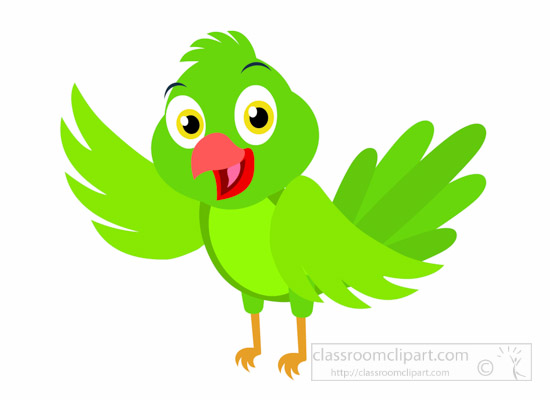 550x400 Animal Clipart Bird Cute Green Parrot With Red Beak Clip Art