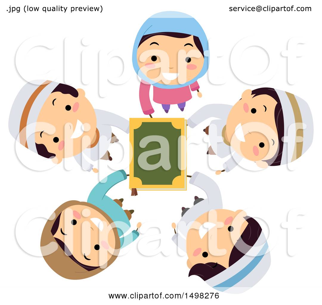 1080x1024 Clipart Of A Circle Of Muslim Children Holding Up The Quran
