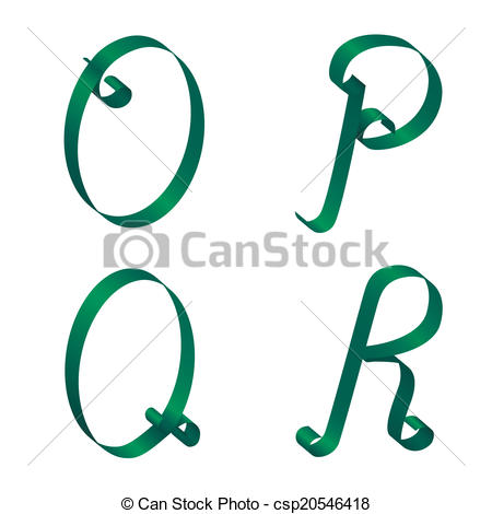 450x470 Green Ribbon Alphabet