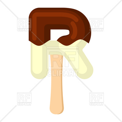 400x400 Letter R Ice Cream Font Royalty Free Vector Clip Art Image