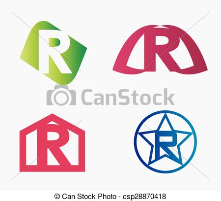 450x408 Letter R Logo Icon Set Vector Clip Art