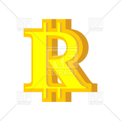 400x400 R Letter Bitcoin Font Royalty Free Vector Clip Art Image